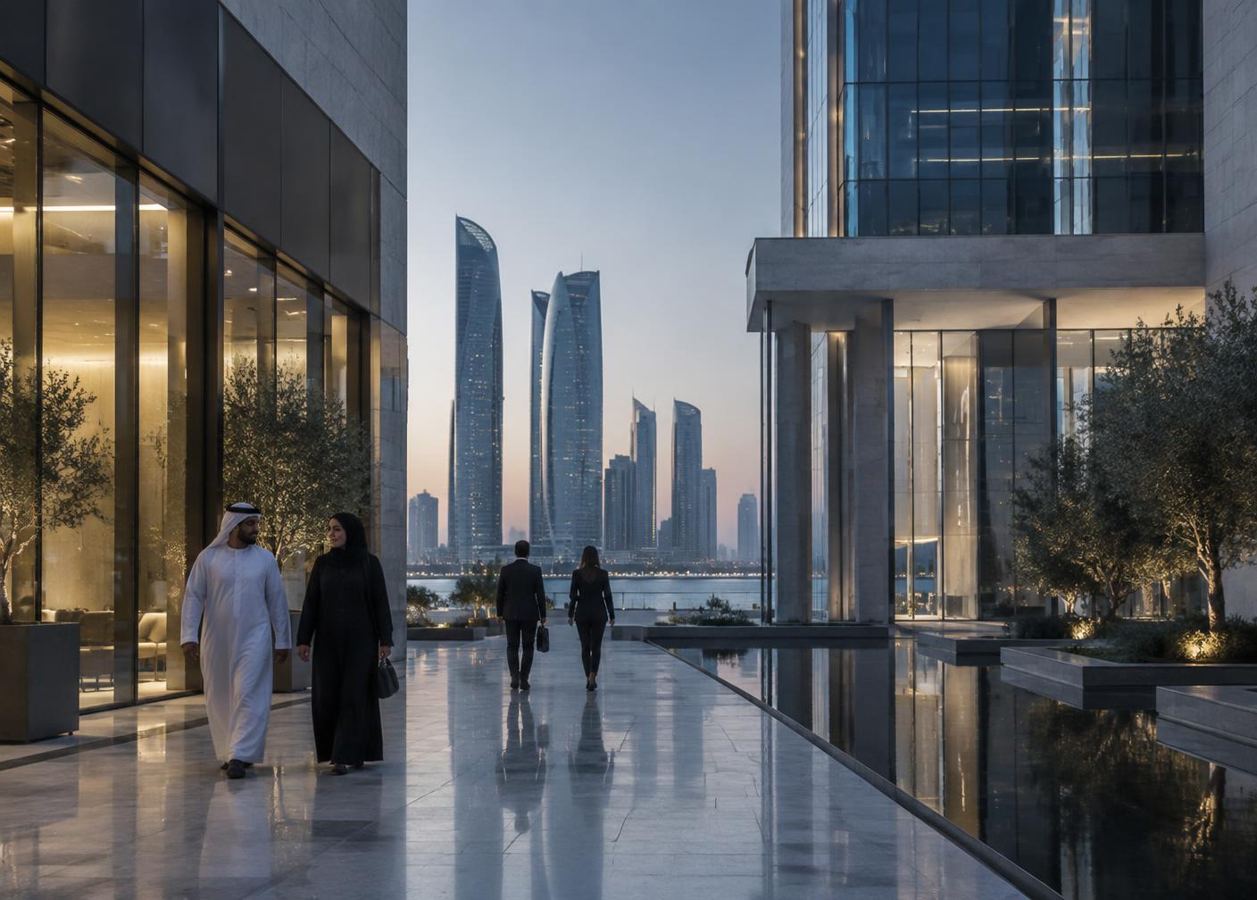 Modern business district in Abu Dhabi